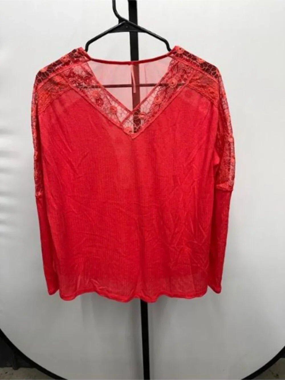 Free People Lola Long Sleeve Top in Rose Crimson